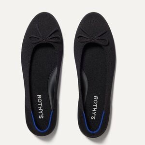 Rothy's Black Flats with Blue Accent